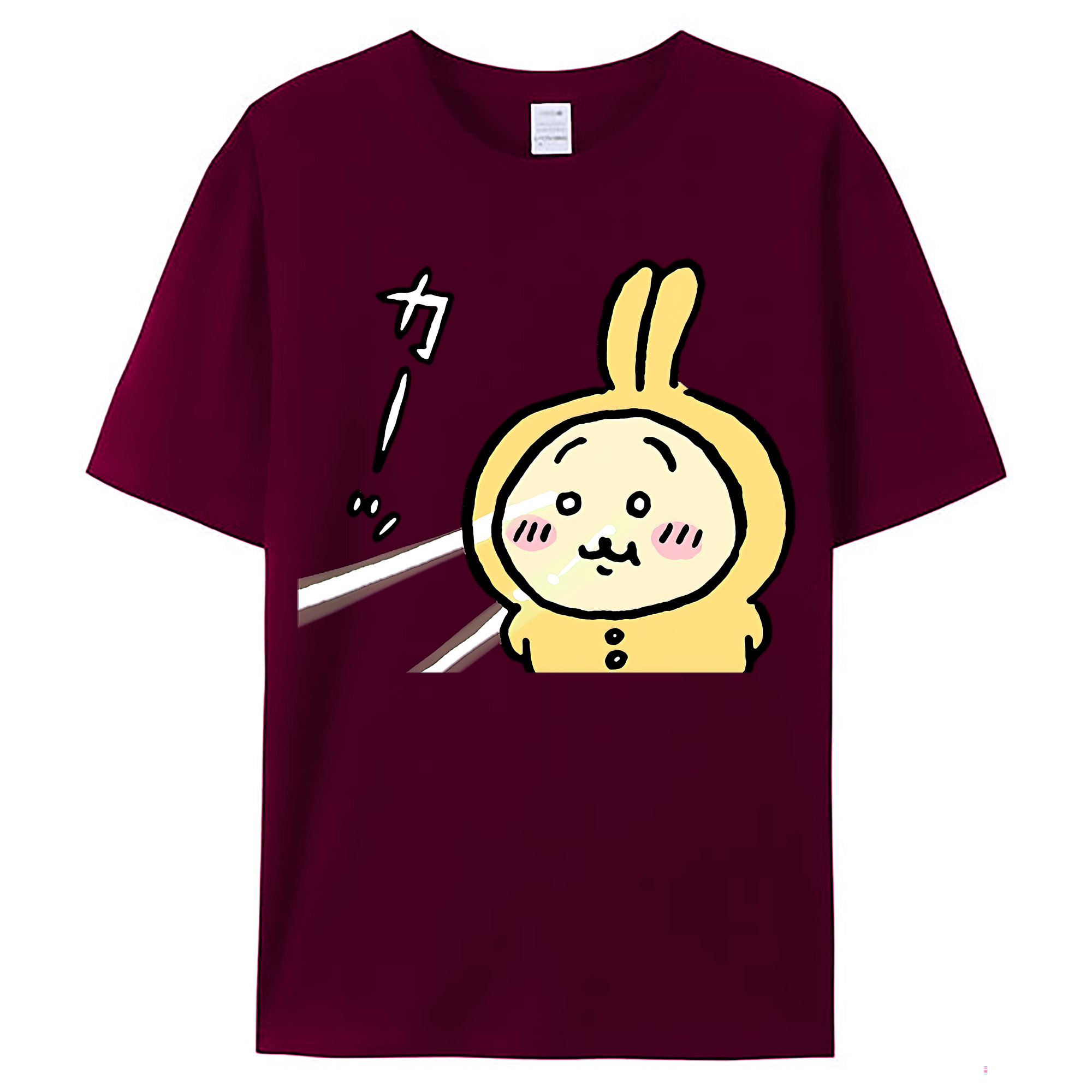 （画像用） ちいかわ うさぎ Chii-kawa usagi レディースカジュアルプリントTシャツ（綿100％）